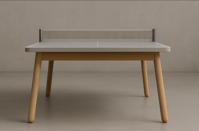 stilvolle tischtennisplatte in eiche
