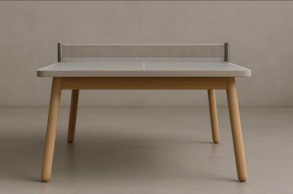 stilvolle tischtennisplatte in eiche